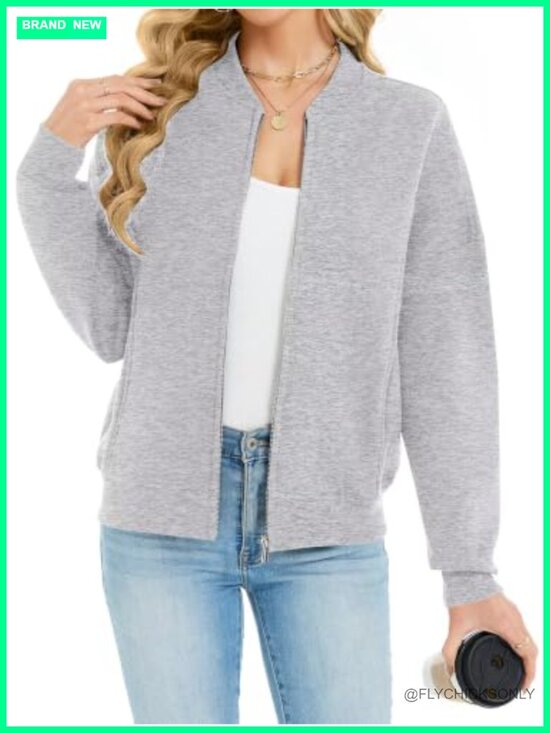 Other - Womens Fleece Zip Up Sweatshirt Cardigan Casual Jacket with Pockets